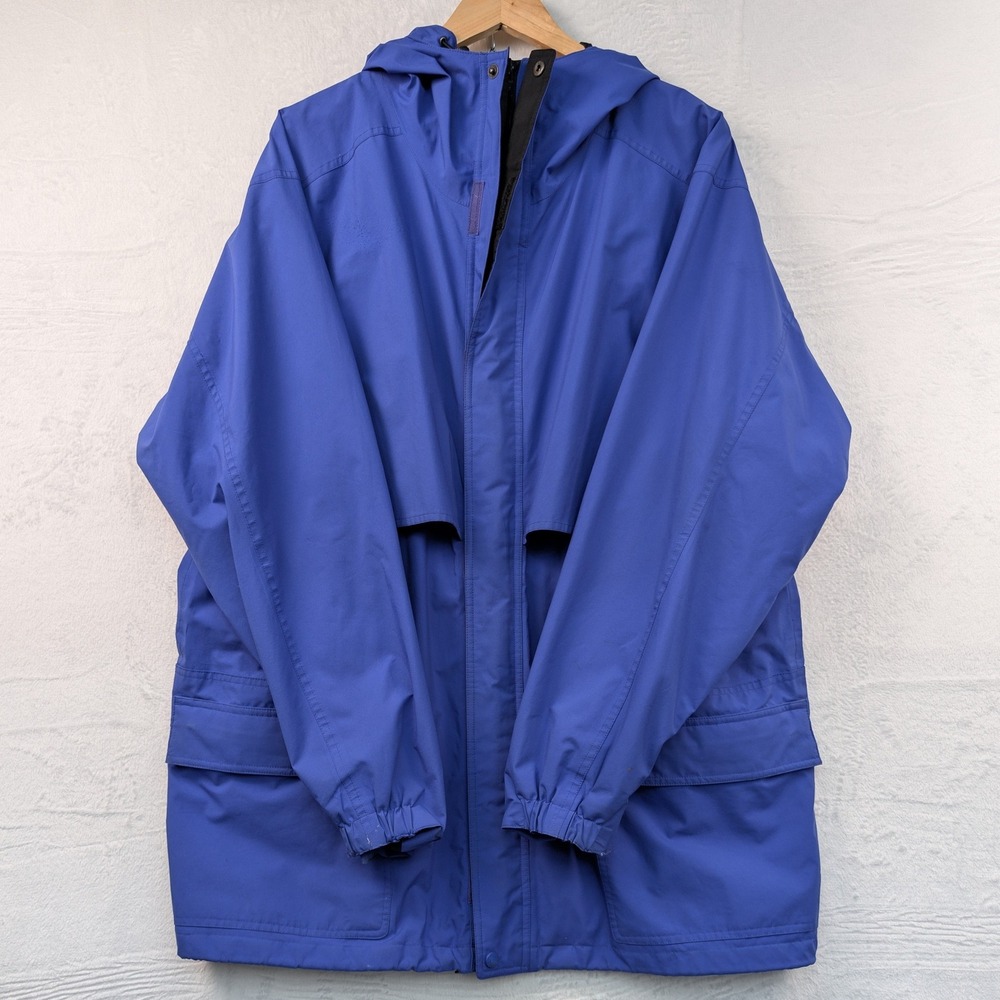 VTG Eddie Bauer Jacket Men's XL Blue Gore-Tex Parka Outdoor Technical Zip Up 90s